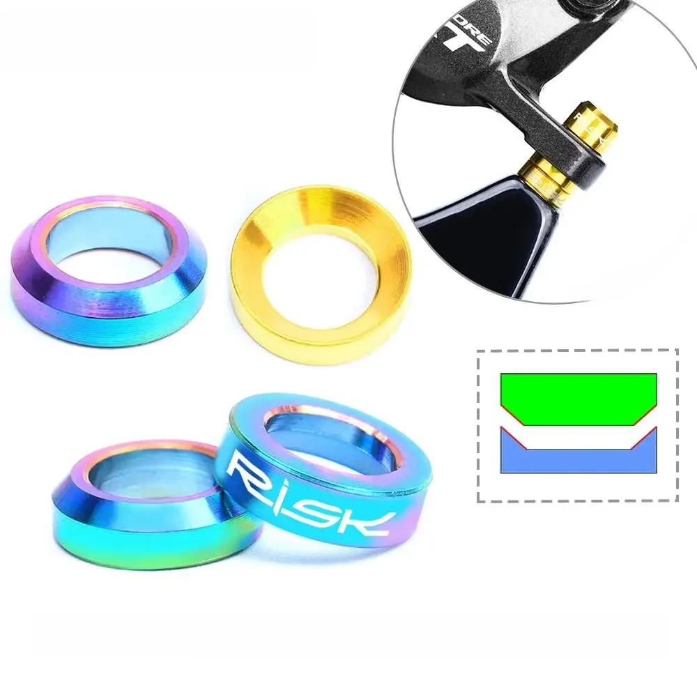 AliExpress 2pairs RISK Mountain BMX Bike Bicycle Titanium M6 Concave and Convex Washer Spacer For Disc Brake