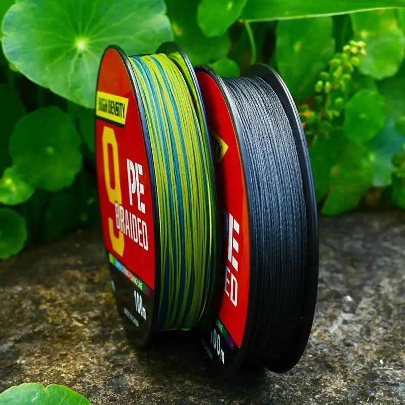 خط صيد مجدول من البولي ايثيلين بطول 100 متر، خط رئيسي مقاوم للتآكل