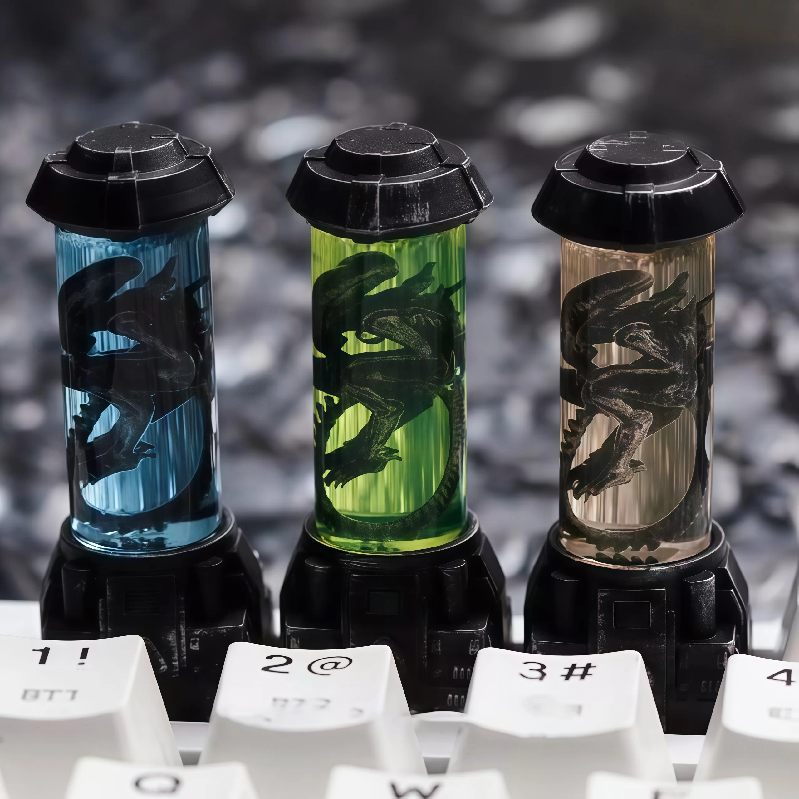 ZRGAE unique alien Artisan Keycap - custom Keycaps for Mechanical Keyboard,Esc Keycaps,luminous keycaps, Cherry MX Compatible