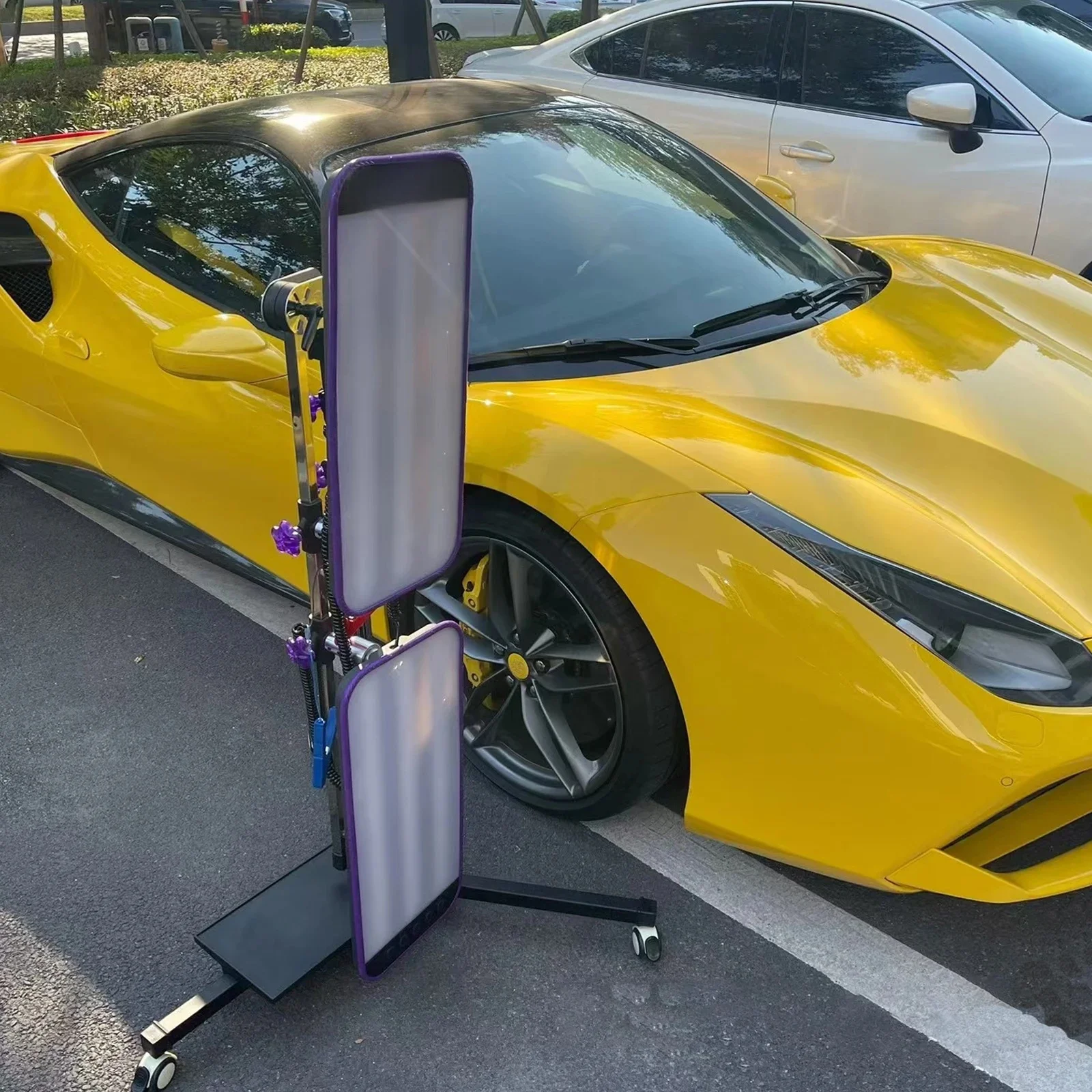 Réparation de bosses de voiture, lumière de nivellement Combo pliable PDR, réflecteur de lumière, outil de débosselage, sangle de lumière LED, support réglable, outil manuel