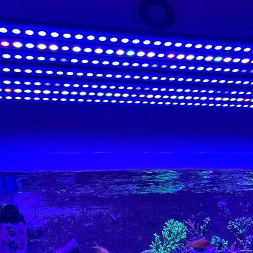 Imagem -04 - Led Aquarium Crescer Luz With410 420 450 470nm Azul Plus Ratiospectrum Strip Light Bonito Seu Coral Reef Fish Tank Lamp 108w