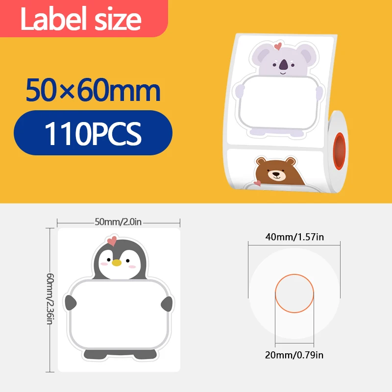 KAYSION ملصق حراري ذاتي اللصق ملصق حراري مباشر لتصميم شعار DIY رمز الاستجابة السريعة اسم العلامة طابعة حرارية محمولة