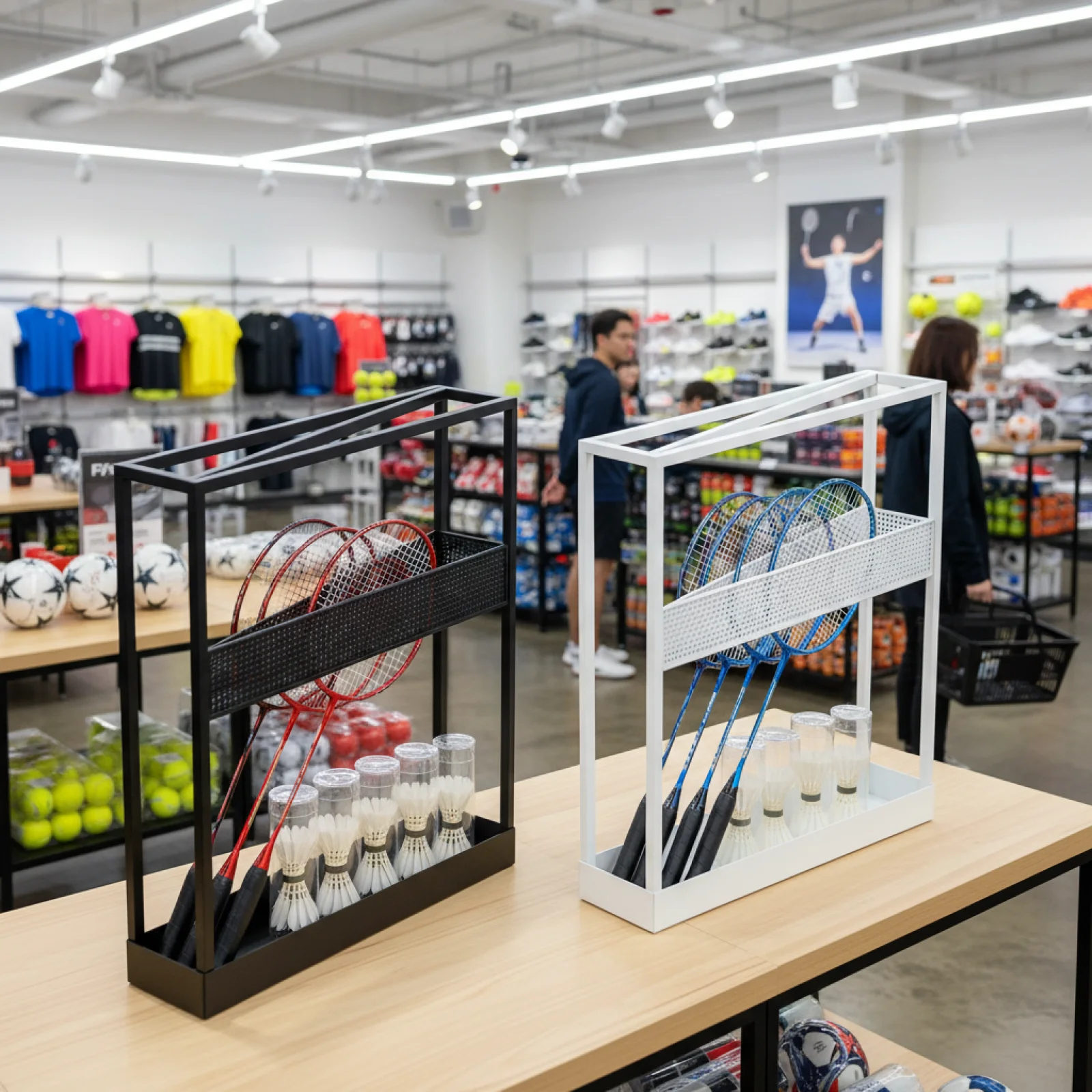 

Многофункциональная подставка для теннисных ракеток, железная стойка, устойчивая, простая в установке, органайзер для дома и стадиона, для спортивного инвентаря