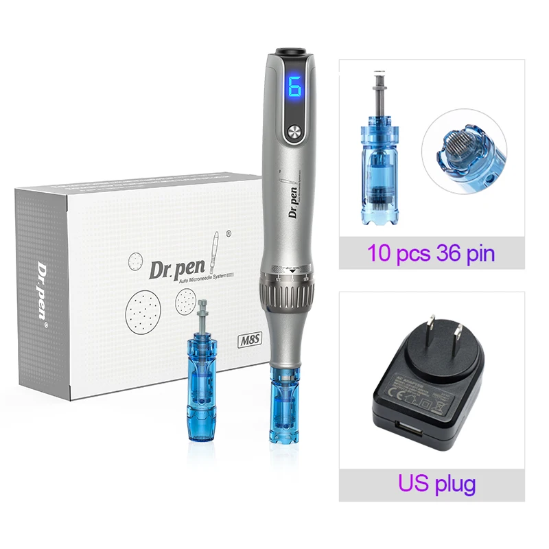 Dr. Pen M 8S Micronaaldling Pen Met 12 Vervangende Cartridges Draadloze Derma Micronaaldle Penset Professionele Huidverzorgingstools