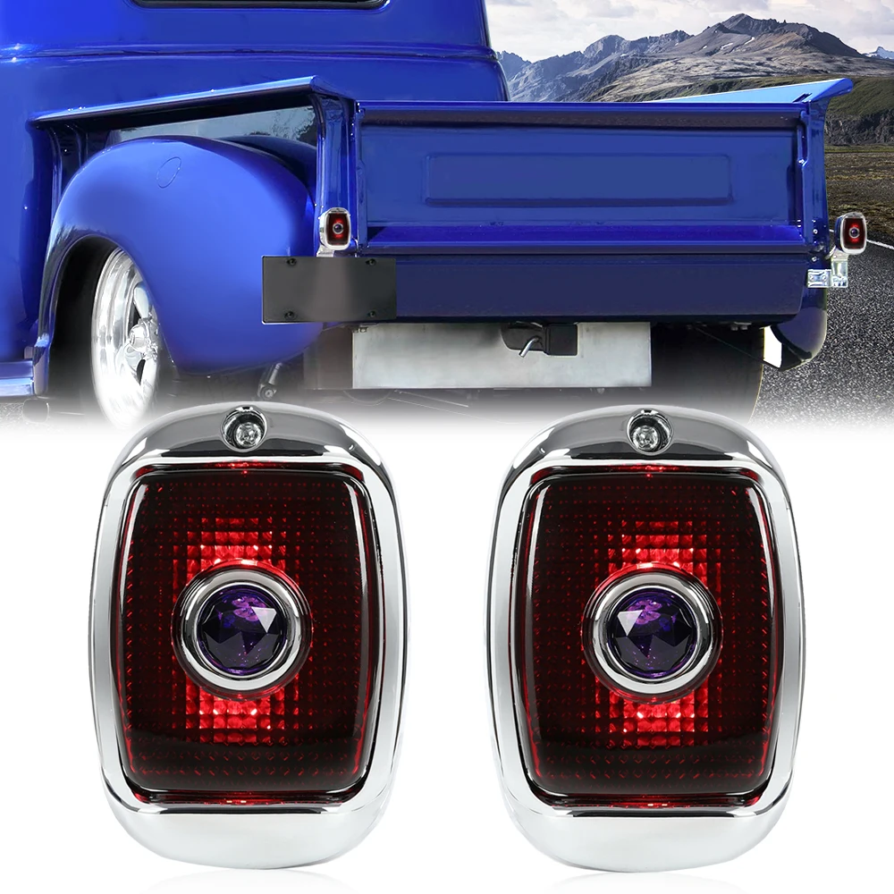 

Rear Black Blue Dot Tail Lights Lamps Lh & Rh Side Fit for 40-53 Chevy Gmc Truck Waterproof Snowproof Dustproof Car Accessories