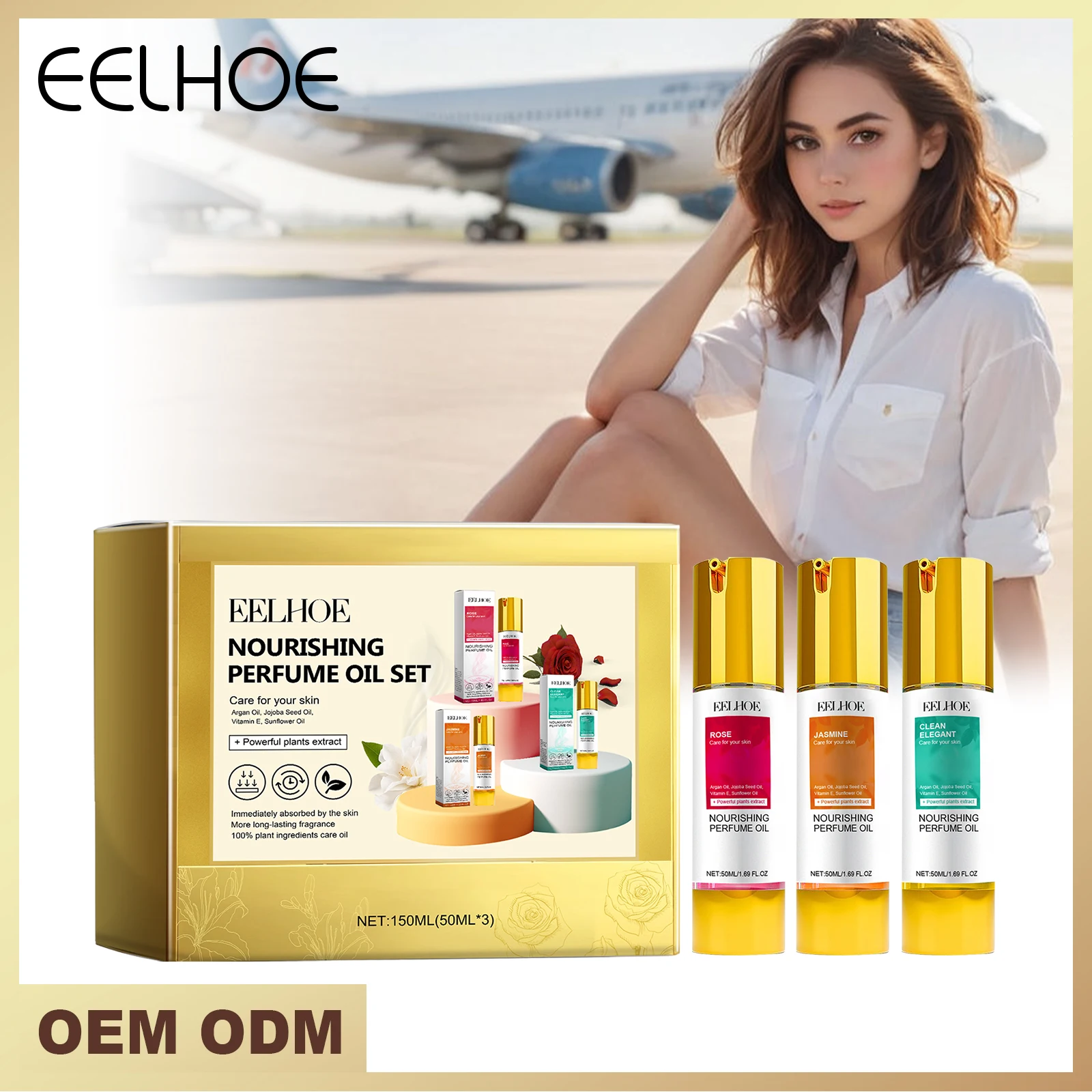 Eelhoe Women's Fresh Charm Perfume Set Women's Nourishing Perfume Lasting Fragrance Fresh Flower Fruit Fragrance For All-Skin