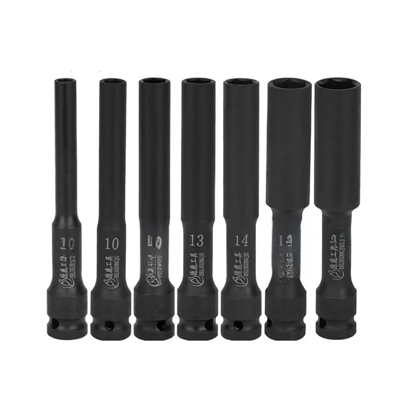 Extra 128mm de Long 1/2 Impact d'entraînement douille profonde peu profonde 7mm 8mm 9mm 10mm 11mm 12mm 13mm 14mm 15mm 16mm 17mm 18mm 19mm 21mm 22mm 24