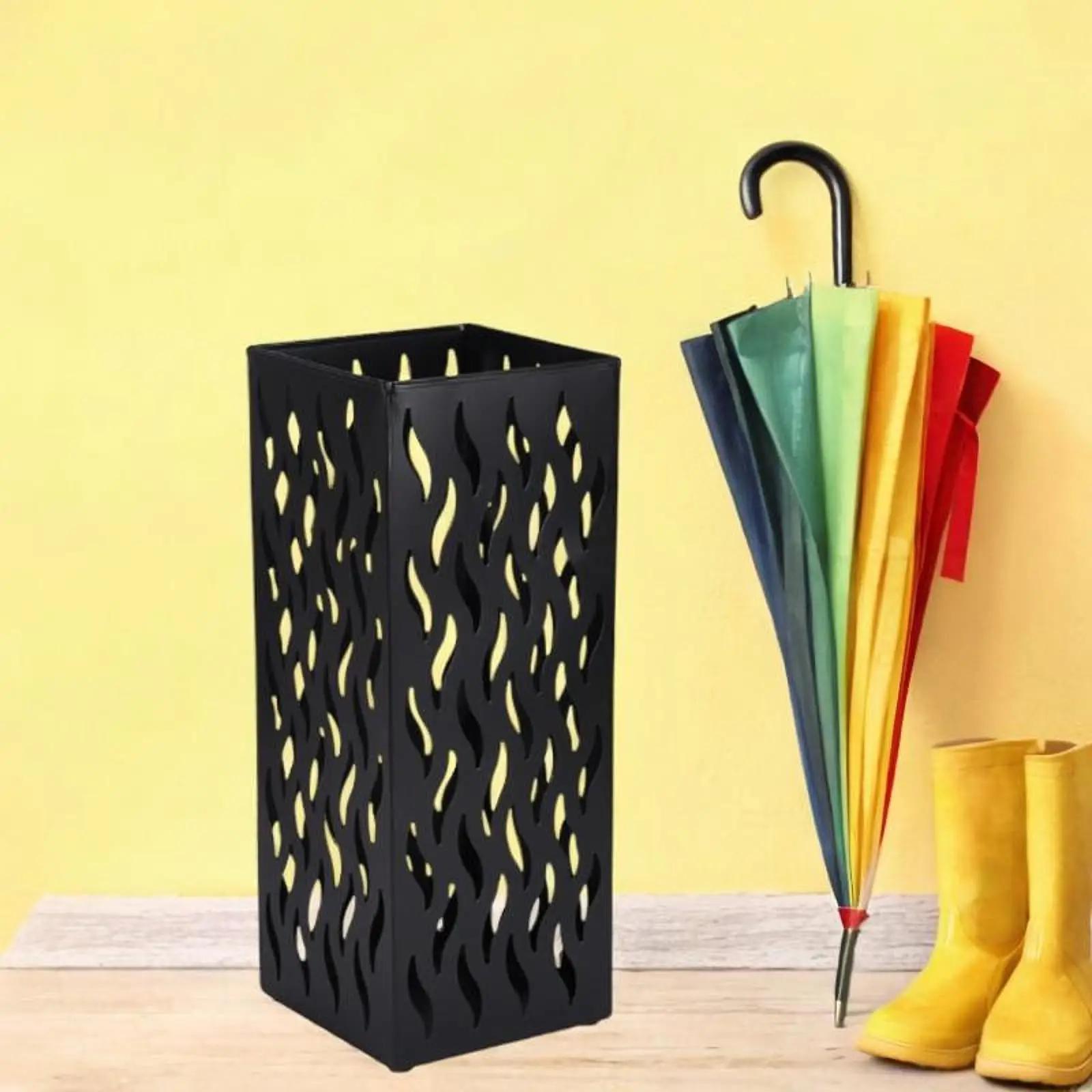 Iron Art Umbrella Bucket Dried Flowers Bucket Multipurpose Space Saving Freestanding Umbrella Organizer for Indoor Home Use