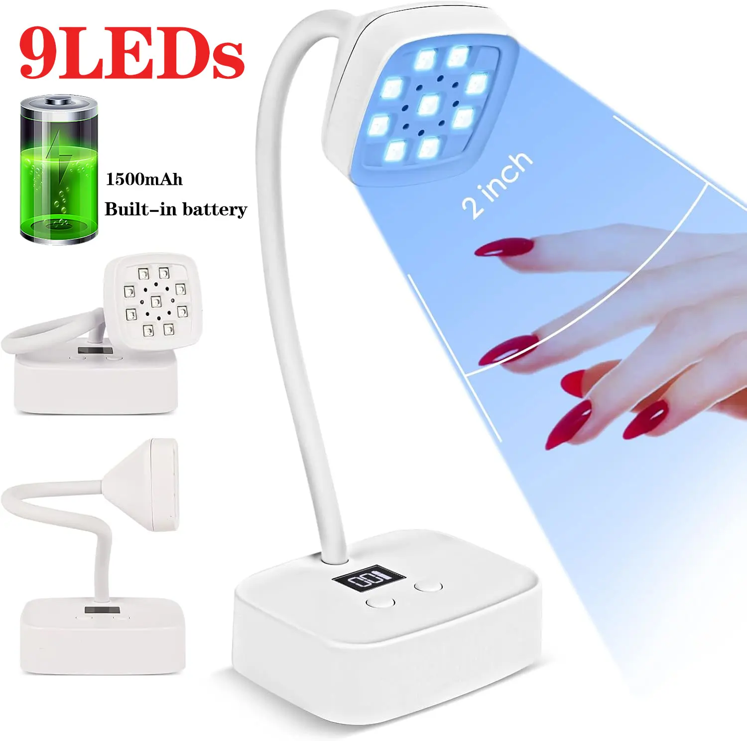 UV Nail Lamp Mini UV Light for Gel Nail Polish Rechargeable LED Nail Dryer with 2Timers Auto Sensor Fast Curing UV Lamp for Home