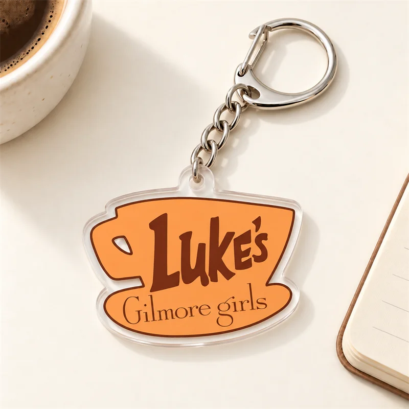 Gilmore Keychain for Accessories Bag Charm Girls Luke's Diner Dragonfly Inn Keyring Pendant Jewelry Fans Friends Gifts