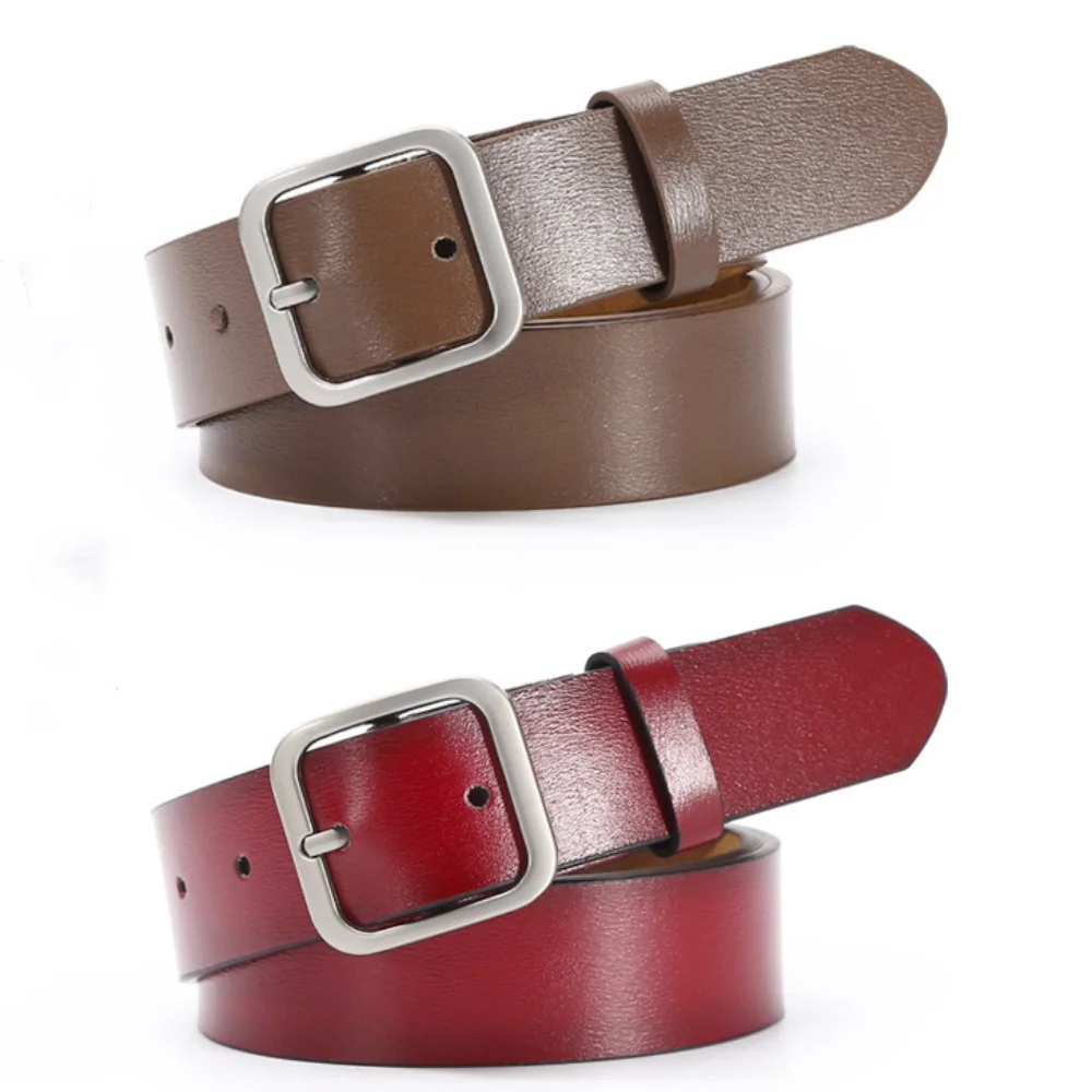 

2024 New PU Leather Belt for Young People Decorative Belt for Men and Women Casual Men's Belt with Square Metal Buckle