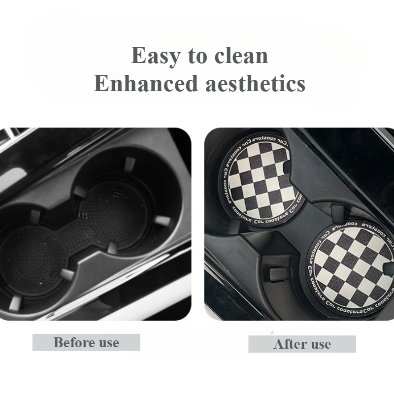 Lcars - قواعد أكواب السيارات، سجادات جديدة مضادة للانزلاق لأكواب السيارات، ملحقات السيارة الداخلية، تجعل السيارة بشكل أكثر جمالاً ومرتبة