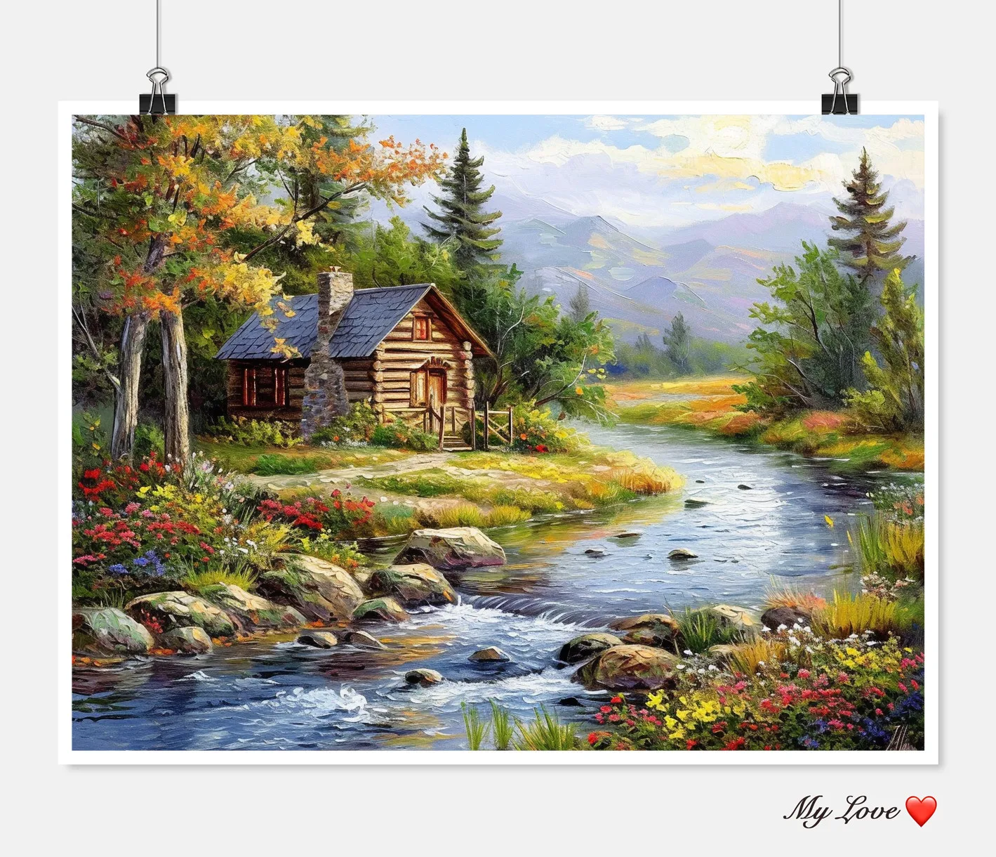 Embroidery Counted Cross Stitch Kits Needlework - Crafts 14 ct DMC Color DIY Arts Handmade Decor - Mountain Creek Cabin 2