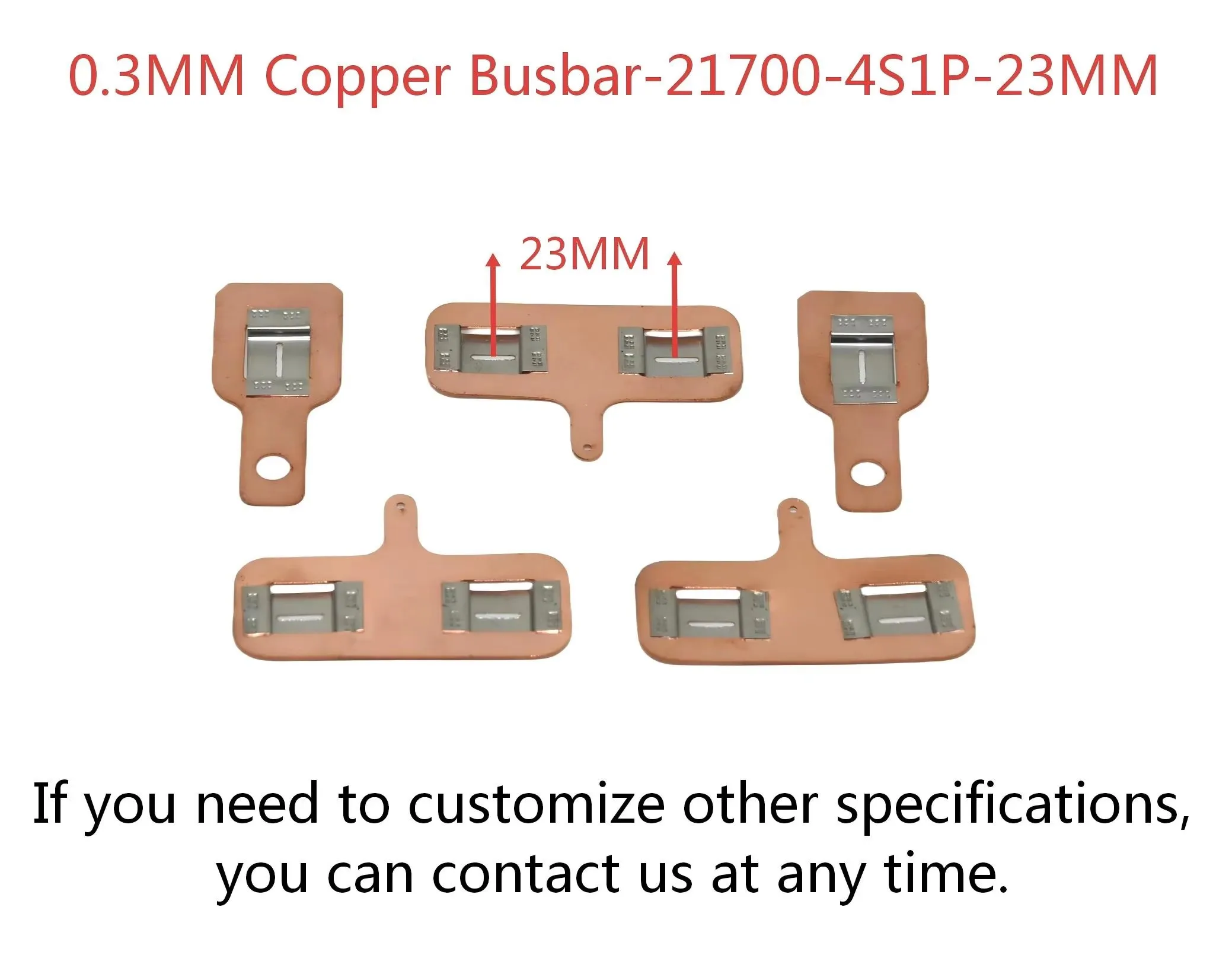 WELLGO 10SET 0.3mm Thickness Energy Storage Battery Copper Busbar Connection 4S1P 23MM Copper Busbar 21700 Replace Nickel Strips