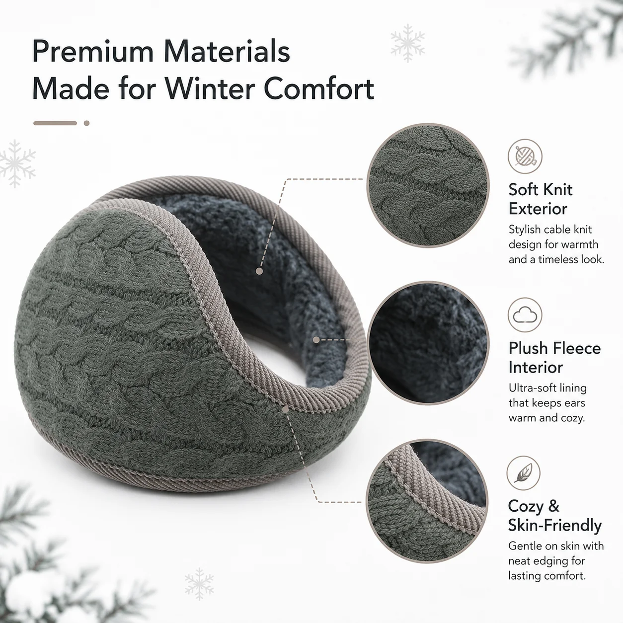 頭の後ろに装着する冬用イヤーマフ、プラッシュフリース製イヤー - Winter Cycling Commute のレビューと価格