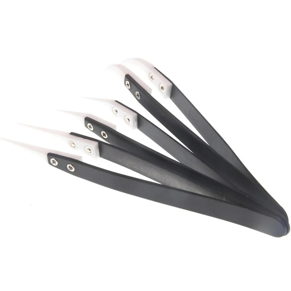 1PC Anti-Static Ceramic Tweezers Stainless Steel Industrial Ceramic Tweezers Insulated Straight/Curved Tip Tweezers image 6