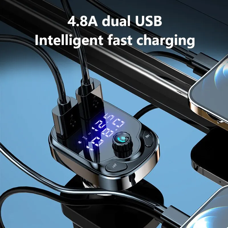 4.8A Fast Car Charger Dual USB Port Car Charging Mobile Phone Type-C Adapter For Xiaomi Huawei Samsung OPPO Quick Charger in Car image 3