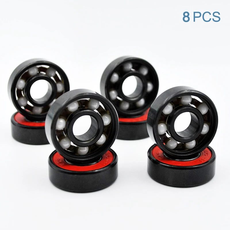 8pcs 608 2RS Hybrid Ceramic Ball Bearing 8*22*7mm ABEC-11 High Speed Roller Skate Skateboard Wheel Miniature Longboard Bearings