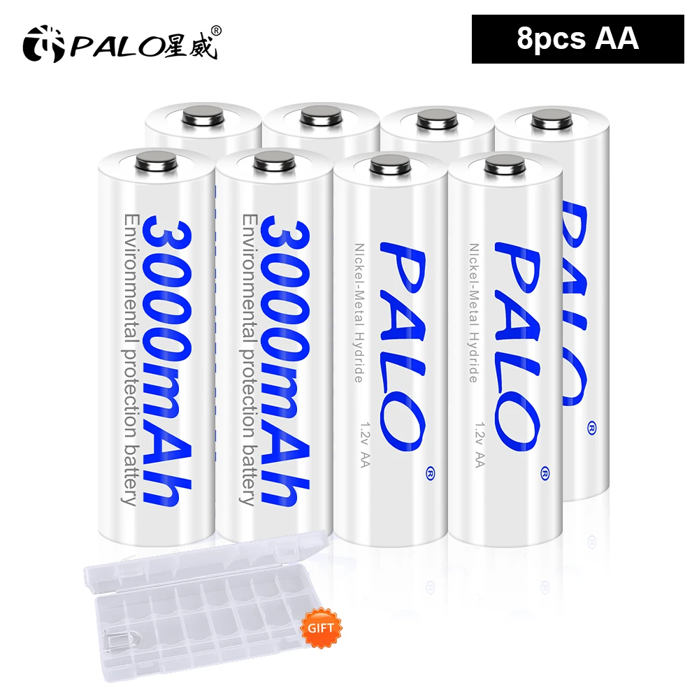 PALO 4-20 sztuk 1.2V 3000mAh NI-MH NIMH akumulator AA AA baterie z LCD inteligentna ładowarka do akumulatora do baterii 1.2V AA AAA