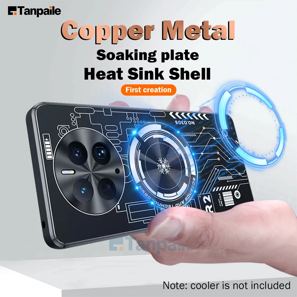 

Tanpaile Magnetic Cooling Phone Case For Huawei Mate 50 Pro Honor 60 Pro Shockproof Copper Heat Dissipation Metal Back Cover