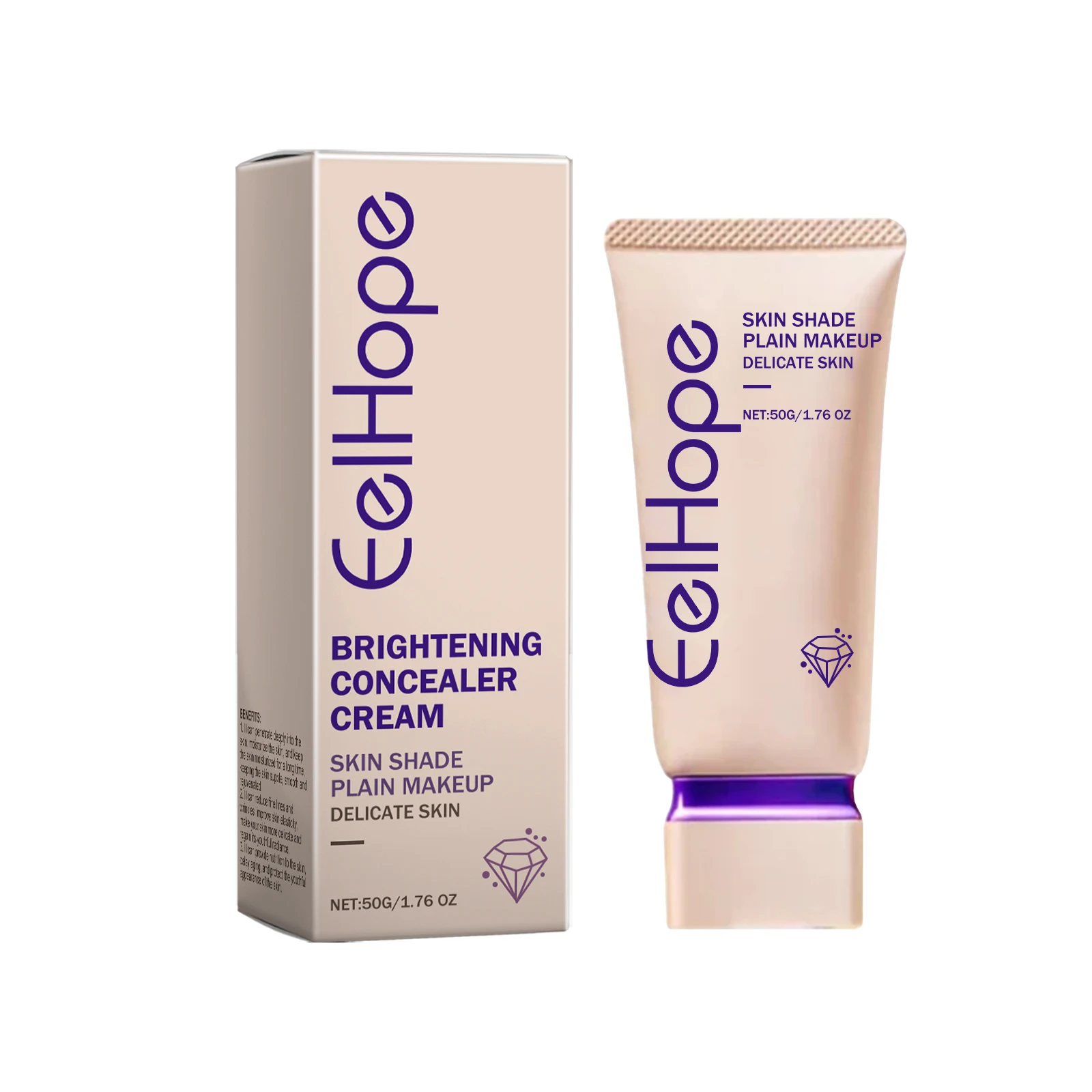 EELHOPE crema correctora, brillo de piel duradero, tono de piel uniforme, antiojeras, maquillaje corrector, crema de base de alta cobertura