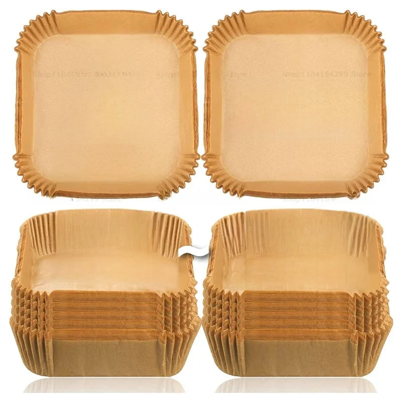 Luchtfriteuse Papier Ovenpapier Wegwerp Verzendborstel Antiaanbaklaag Airfryer Bakpapier Liners Perkamentpapier voor bakken Magnetron - afbeelding 2