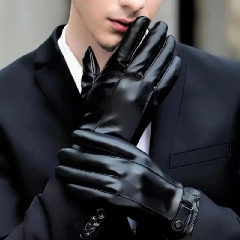 AliExpress Winter Gloves for Men Genuine Leather Warm Touchscreen Gloves Outdoor Cycling Real Sheepskin Warm Driving Motorcycle Gloves