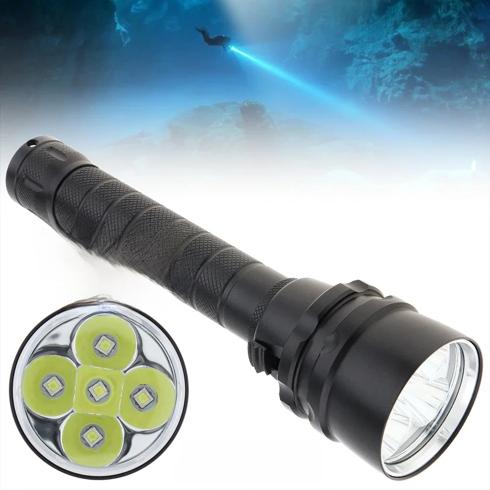 Super Heldere Duiken Zaklamp IPX8 Hoogste Waterdichte Lamp Professionele Duiklamp 200M Onderwater Torch 10000 Lm Scuba Lantaarn - afbeelding 2
