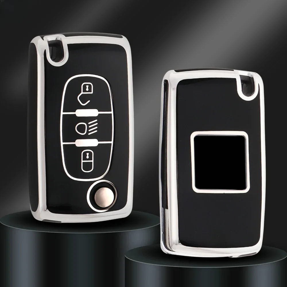 Housse de protection pour clé télécommande de voiture, en TPU, pour citroën C2 C3 C4 C5 C6 Xsara Berlingo, Peugeot 207 307 308 407 607 807