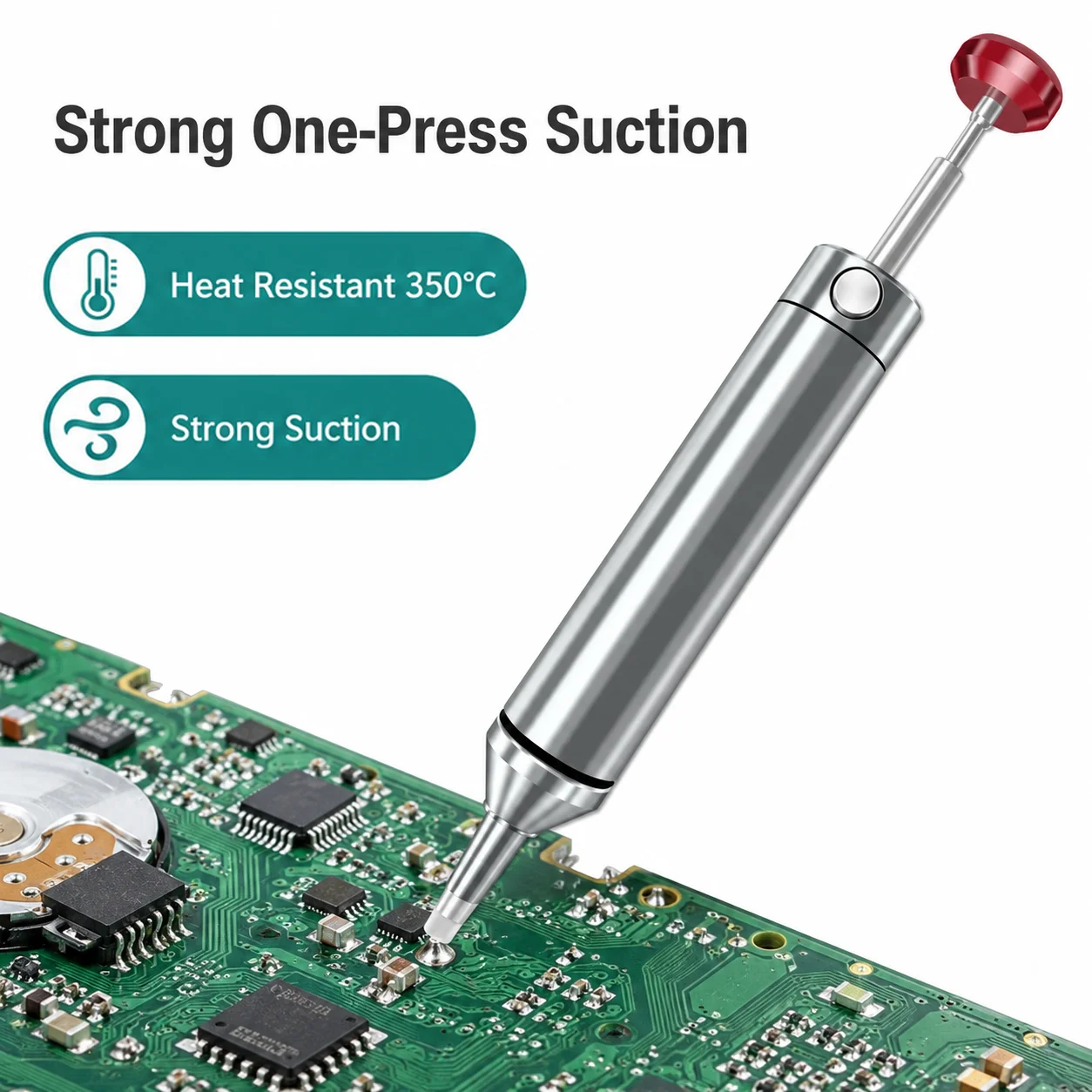 Aluminum Desoldering Pump Suction Tin Gun Soldering Suckerfor Electronic Component Powerful Vacuum Iron Welding Repair Tool Pen