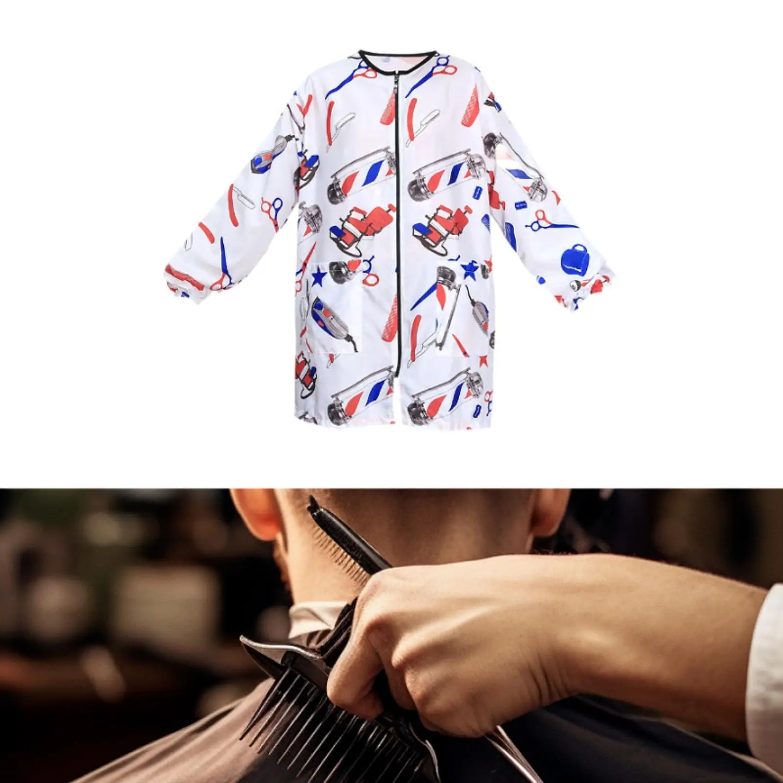 

Куртка для стрижки, салонный халат для парикмахера с застежкой-молнией, легкая рабочая форма для ухода за домашними животными для собак, для жениха