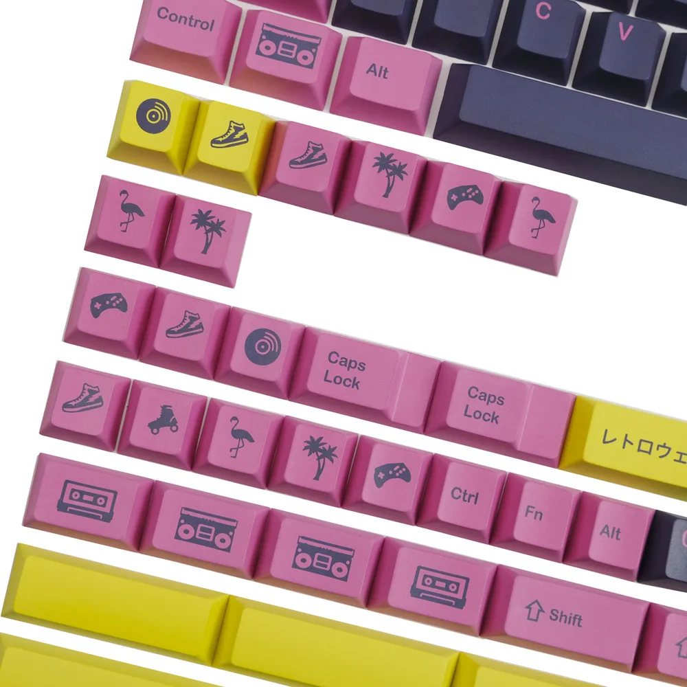 GMK-teclas retrola, 140 teclas PBT, perfil de cereza, DYE-SUB, personalizadas, para teclado mecánico