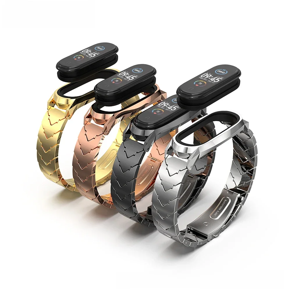 Riemen Für Mi Band 5 6 7 Metall Armband für Xiaomi Mi Band 4 3 Strap Armbänder Pulsera Mi Band 6