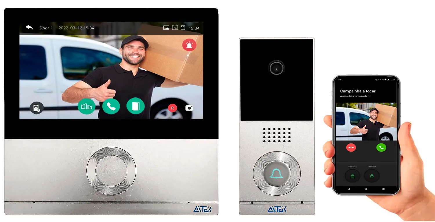 Video Doorman Intercom Doorbell Camera 1080p Wireless Screen Wi-Fi Smart Mobile Phone App