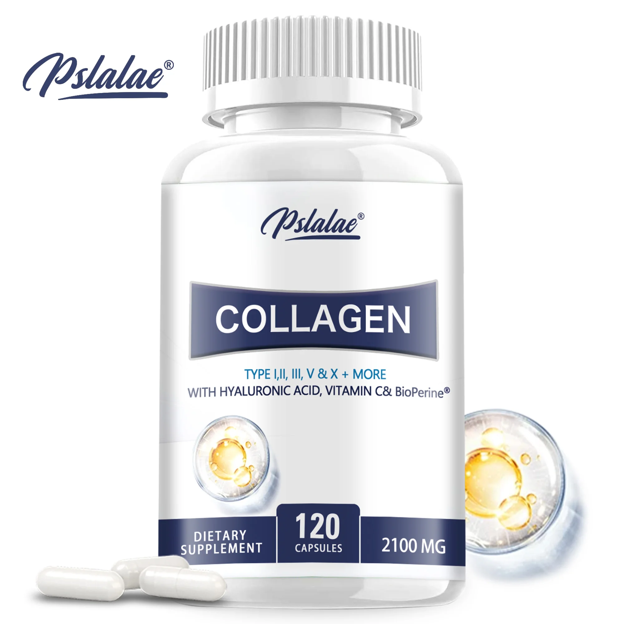 Collagen - Brighten Skin Tone and Help Joint, Cartilage and Cardiovascular, Skin, Hair, Nails & Digestive Health - 120 Capsules