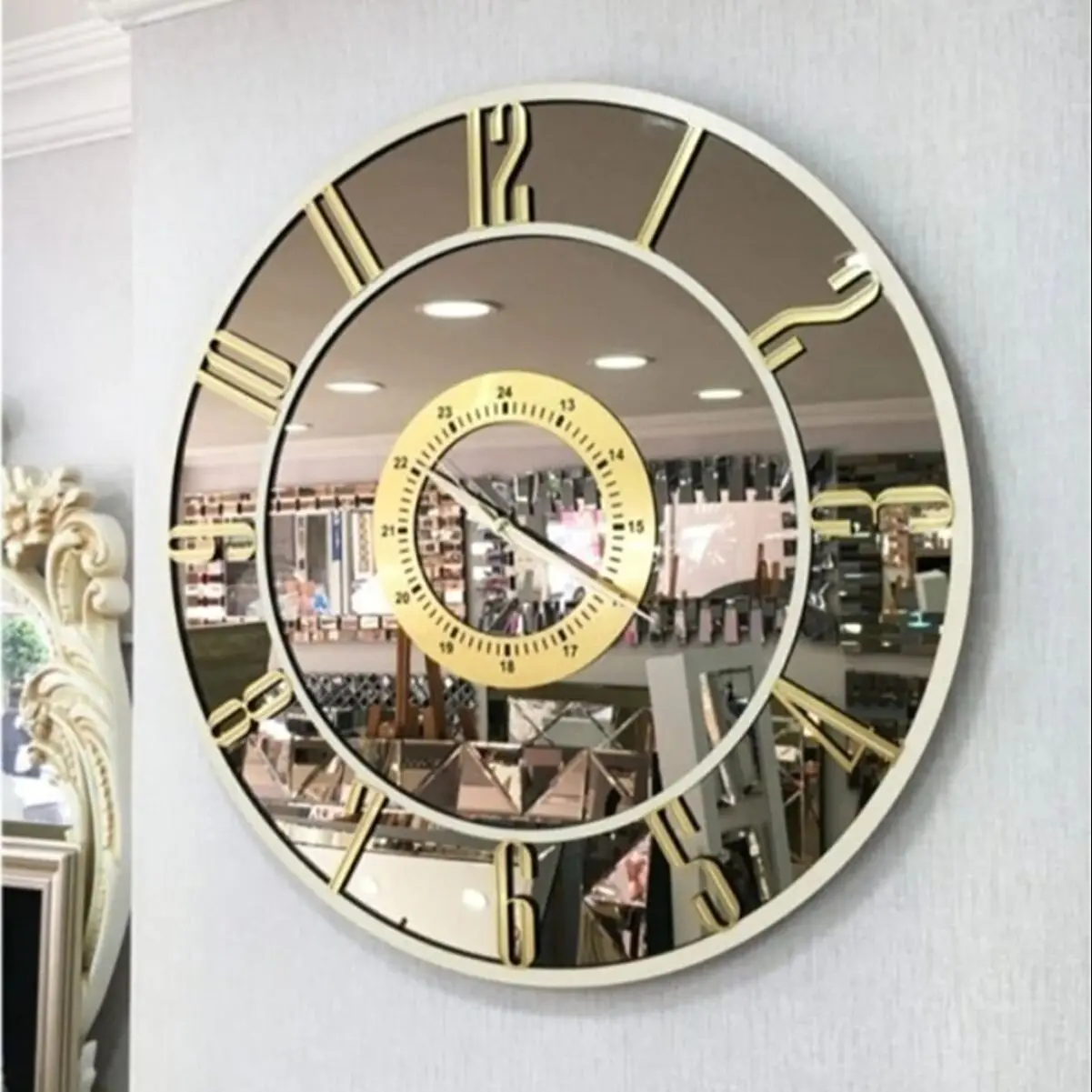 Modern 3D Luxury Wall Clock Home Office Living Room Silent Real Mirror Custom Nordic Design Decorative Wall Clock and Decoration