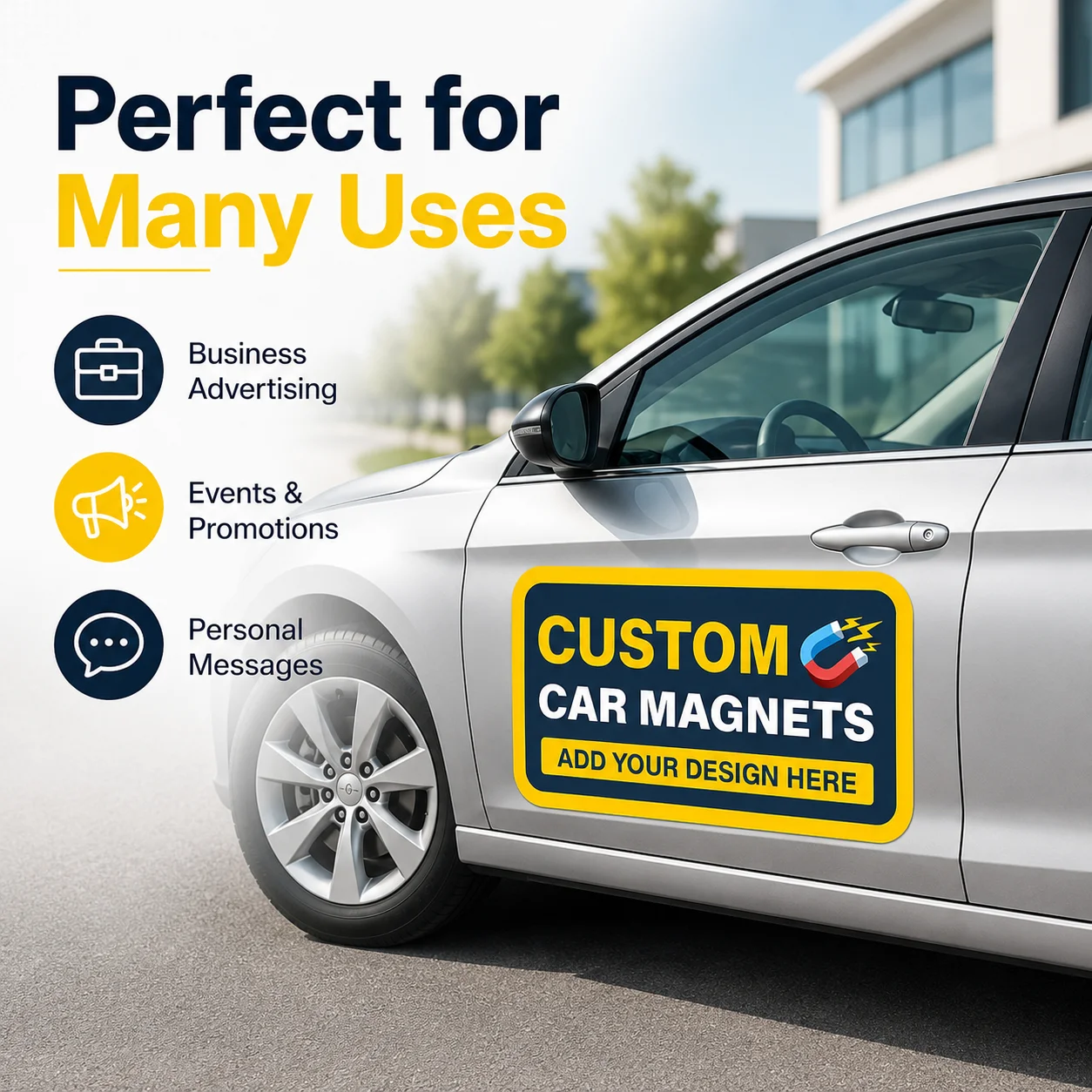 Customizable Round Magnetic Car Logo, Vehicle Advertising and Business Brand Promotion, Magnetic Blank Sign image 4