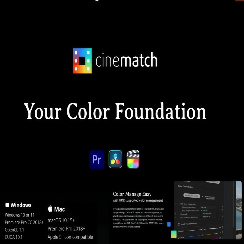 

CineMatch 1.41 Color Match Plugin Full Version for Win/Mac Professional LUT Grading Tool Activation Online Update