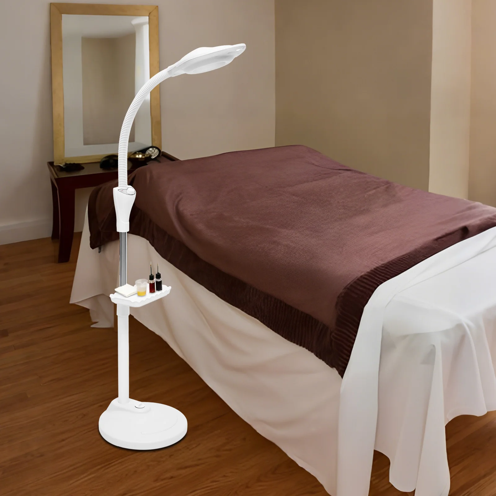 

16X светодиодная увеличительная лампа, лупа 110 В, регулируемая по высоте (60-173 см), напольный светильник для салона красоты для спа-салона