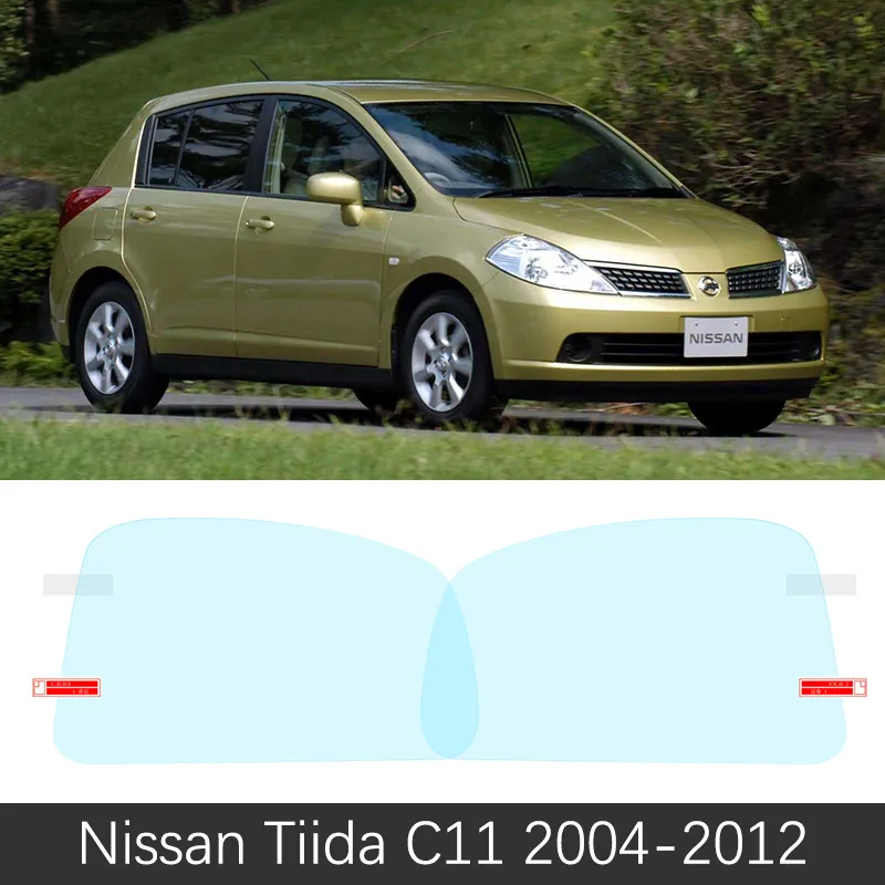 for Nissan Tiida Pulsar C11 C12 C13 2004~2019 Full Cover Anti Fog Film Rearview Mirror Clear Accessories Latio Versa Car Sticker view 5