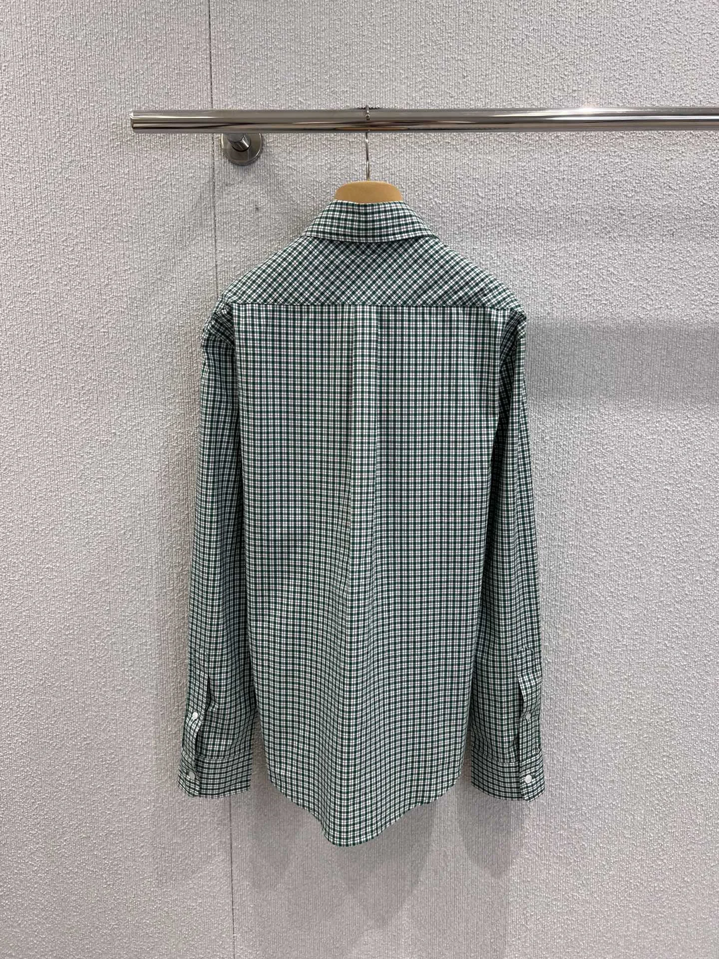 

Высококачественная рубашка с длинными рукавами в клетку в стиле ретро с вышивкой High Street, осень и зима 2025 г.