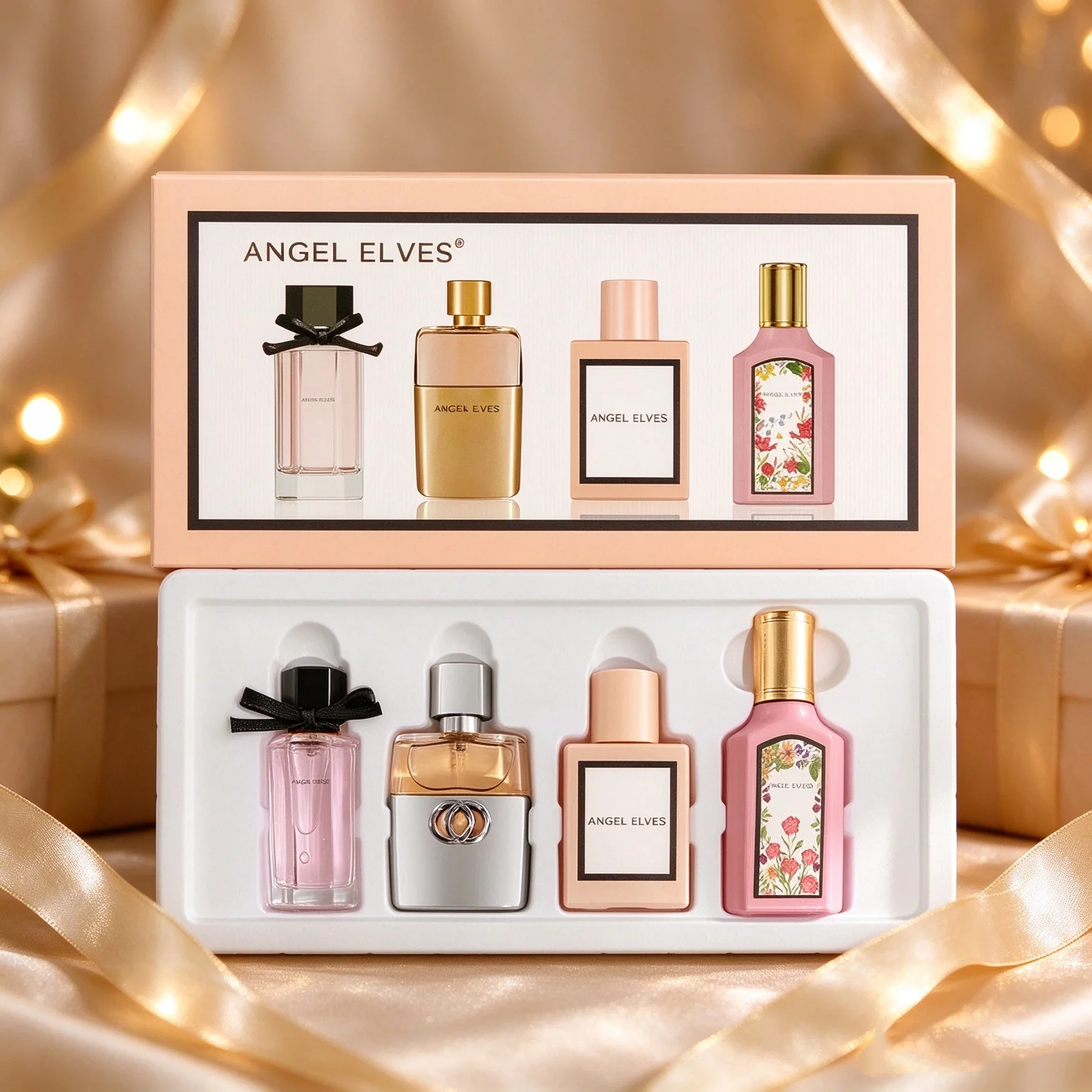 4Pcs ANGEL ELVES Lady Perfume Set Long Lasting Fragrance EDP Spray Floral Scent Women Perfume Gift Box For Birthday Wedding Gift 5