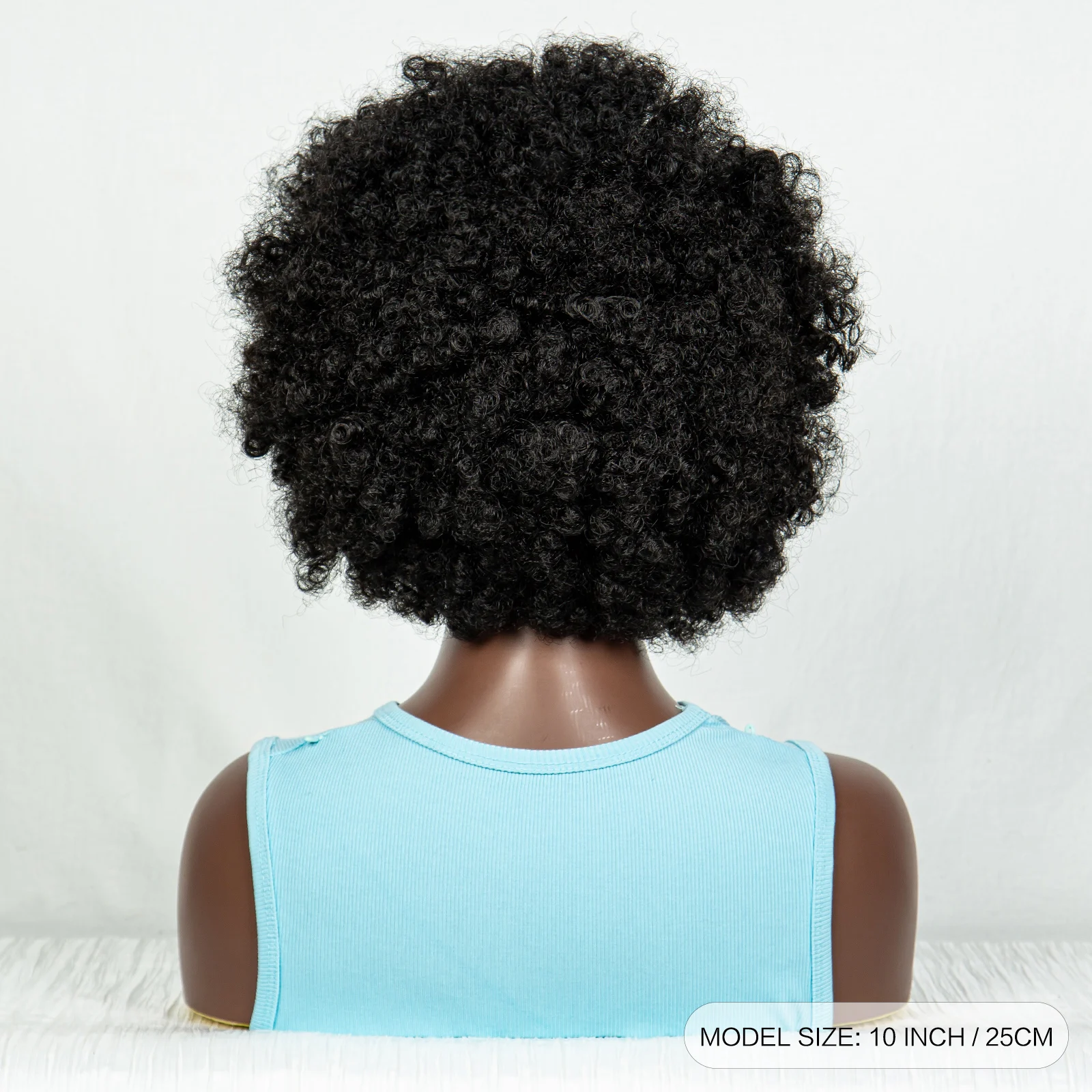 Perruque Synthétique Courte et Bouclée avec Lace Frontale, Tressée, Afro, Crépue, pour Femme Noire