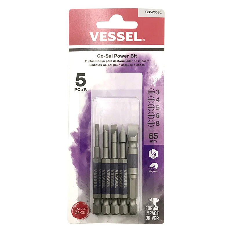 VESSEL Cordless Drill Bit Set Screwdriver Bits Sets For Impact Driver Japan Tools No.GS35 Series