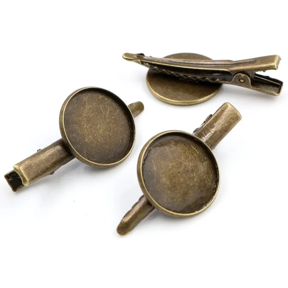 20mm 10 sztuk wysokiej jakości brązu Plated materiał miedziany spinka do włosów spinki do włosów do włosów baza ustawienie Cabochon Cameo J5-08 — zdjęcie 2