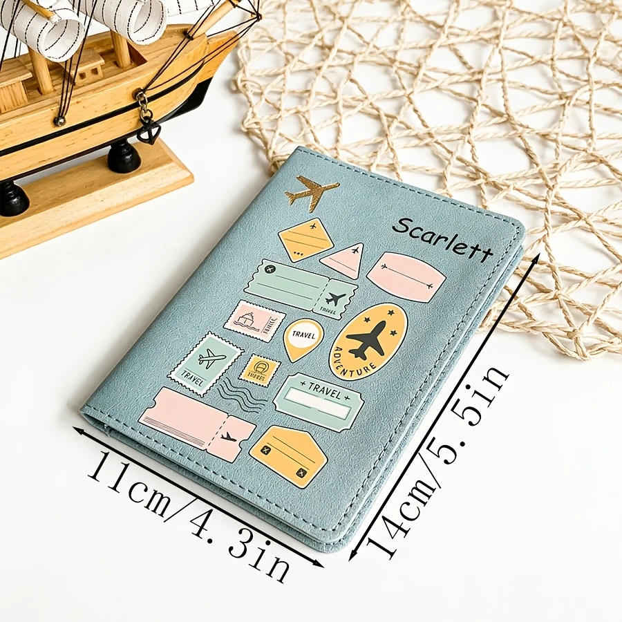 Custom Name & Initial Passport Holder Lightweight Travel Document Cover Stylish Premium Wallet for Business Vacation Air Travel view 2