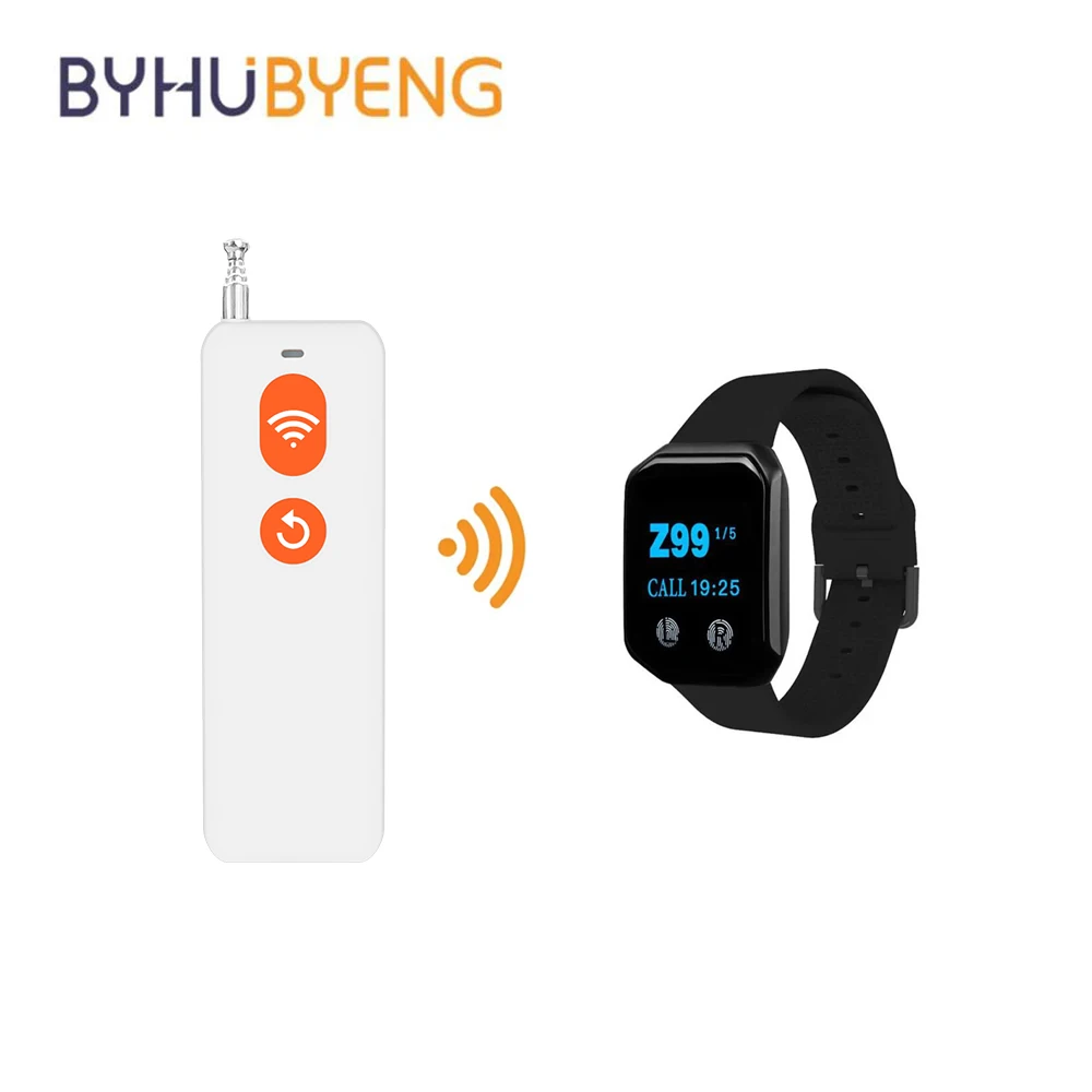 BYHUBYENG Wireless Calling Caregiver Pager Wireless Nurse Call System Alert Button Waterproof Long Distance for Hospital School