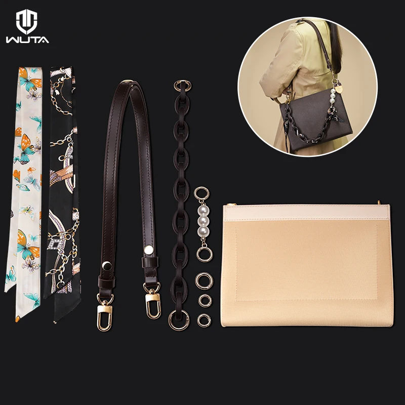 WUTA Genuine Leather Bag Strap Crossbody Conversion Kit for LV Toiletry Pouch 26 with Inner Bag Insert & Gold Chain  Accessories