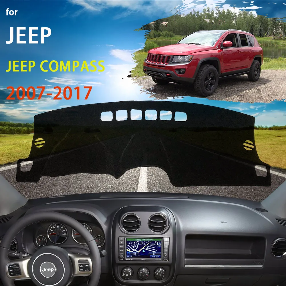 

Защитный коврик для приборной панели, коврик для Jeep Compass MK1 MK49 2007 2008 2009 2010 2011 2012 2013 2014 2015 2016 2017