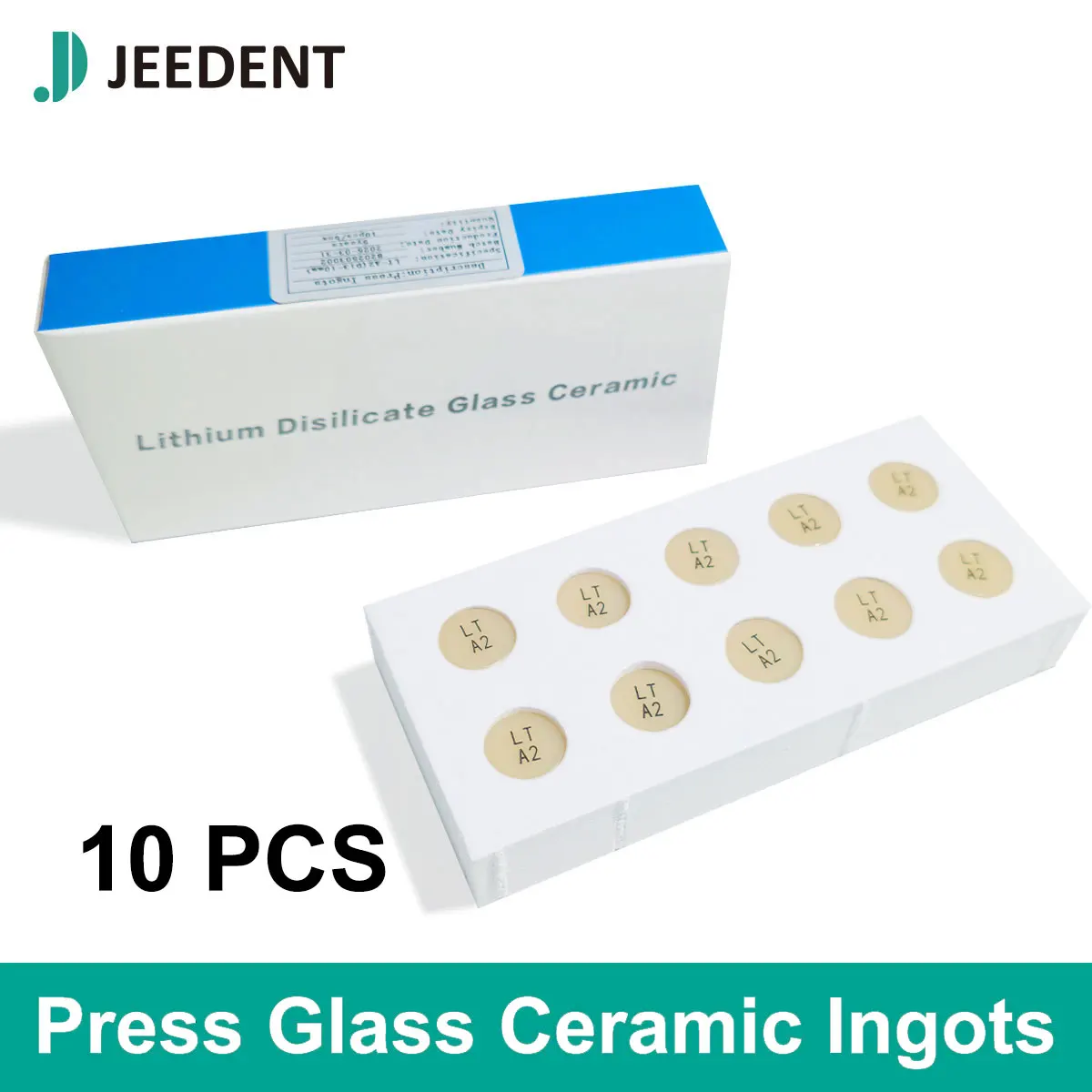 JEEDENT Lithium Disilicate Glass Ceramic Blocks HT LT Sirona CAD CAM Dental Veneer Crown Inlay Restoration Blank Material 10PCS